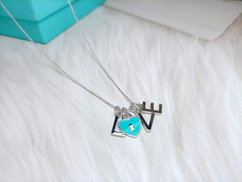 Tiffany Love Text Pendant Necklace