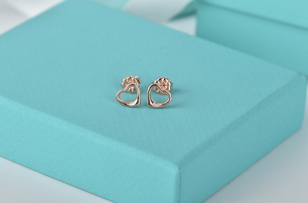 Tiffany Open Heart Stud Earrings