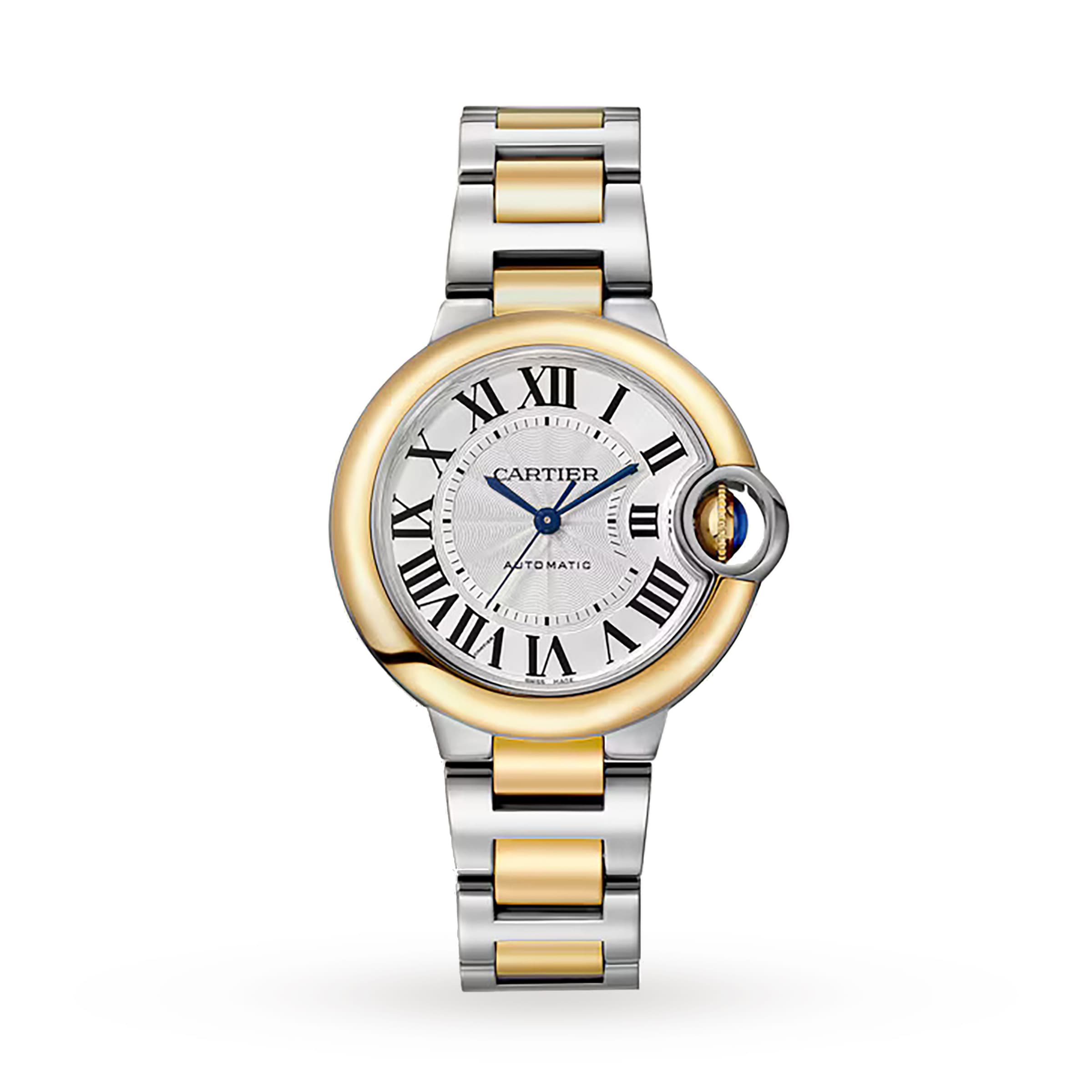 Ballon Bleu de Cartier 33 Watch - 33mm, Two - Tone Steel & 18K Yellow Gold, Silver Dial