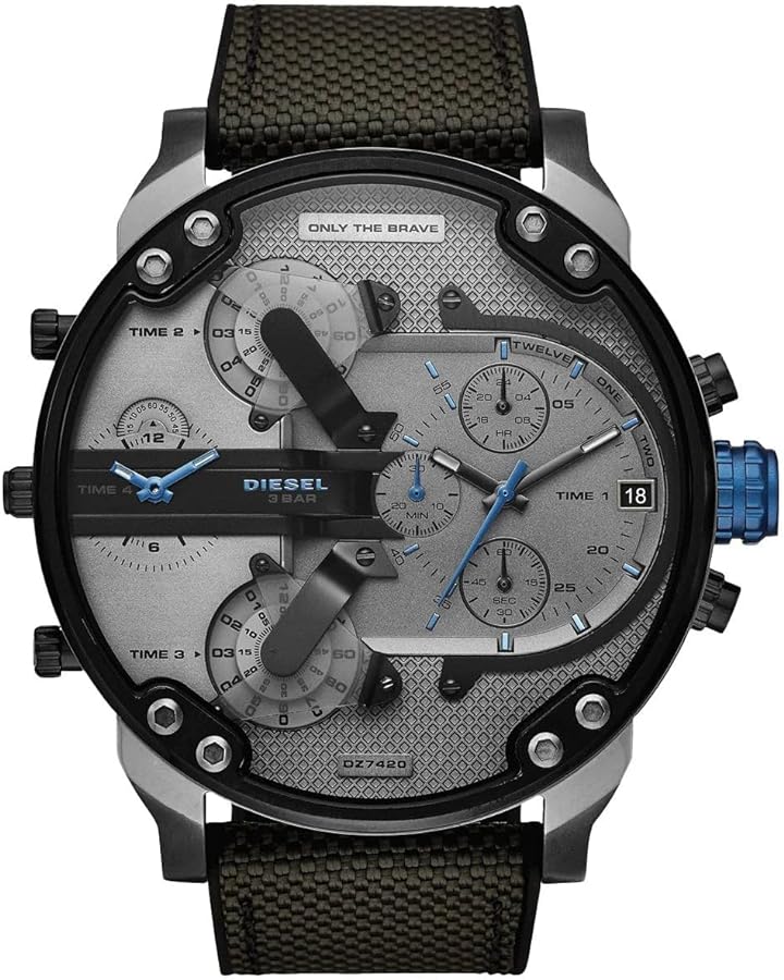 Diesel DZ7420 Mr. Daddy 2.0 Chronograph Men's Watch - Grey Dial & Black Nylon Strap