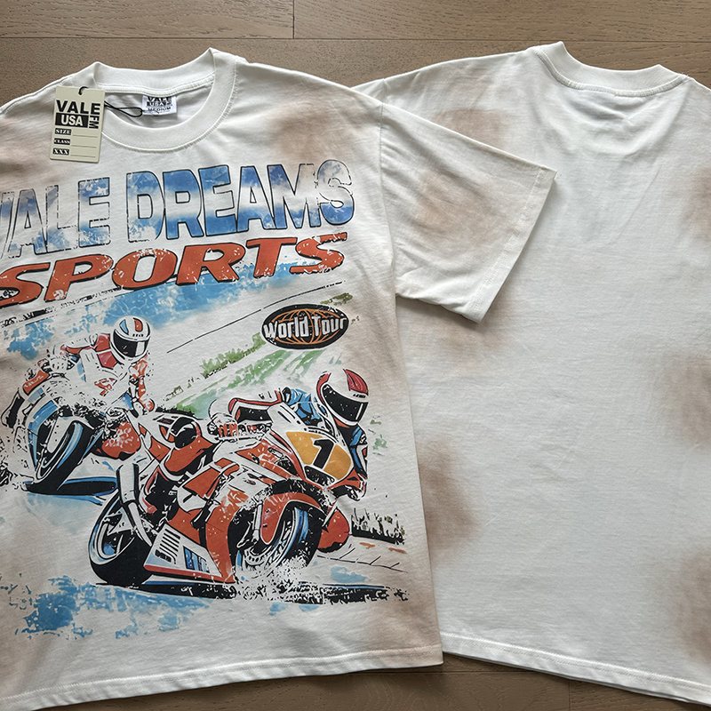 VALE USA Motorcycle Graphic Washed T-Shirt — context