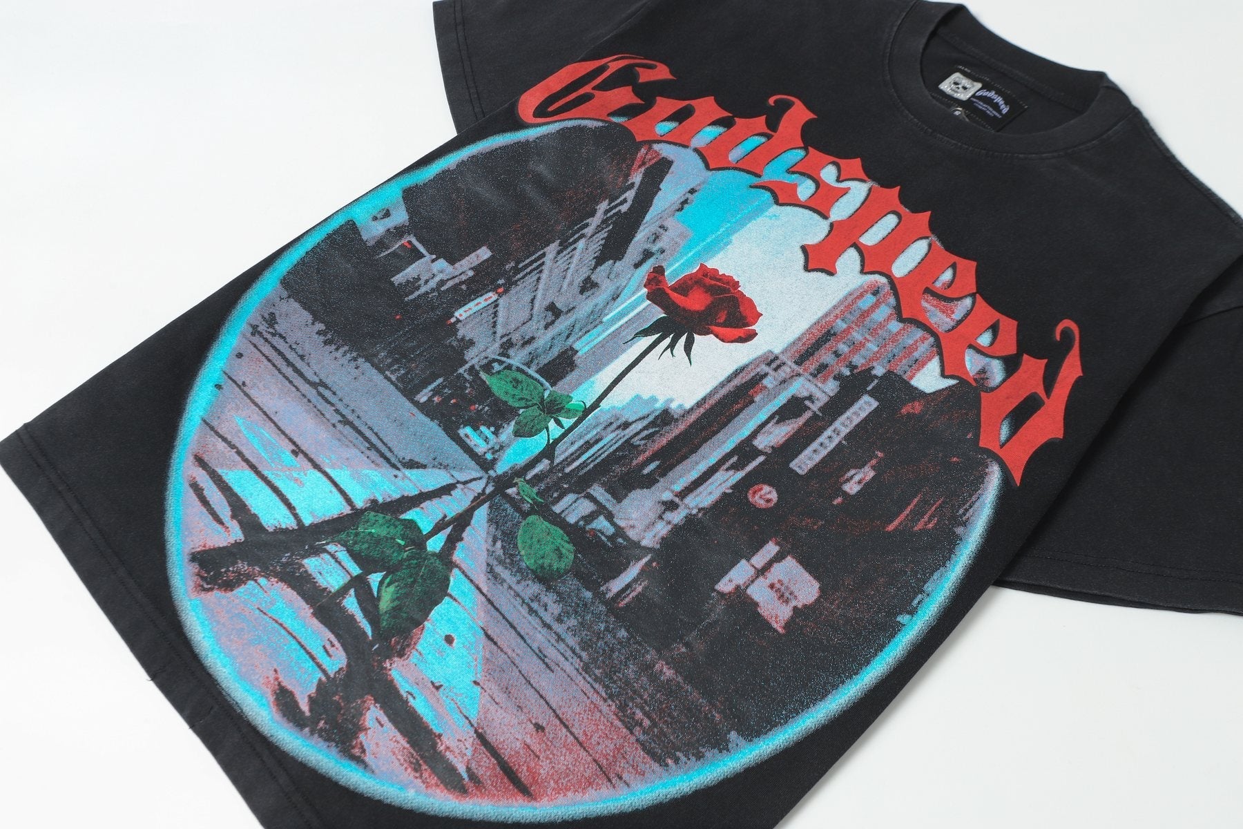 Godspeed E Pluribus Unum Washed Graphic T-Shirt — detail