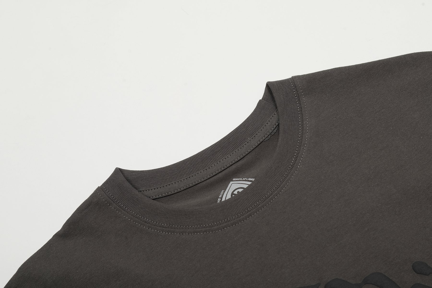 Sp5der Charcoal Front Graphic T-Shirt — detail