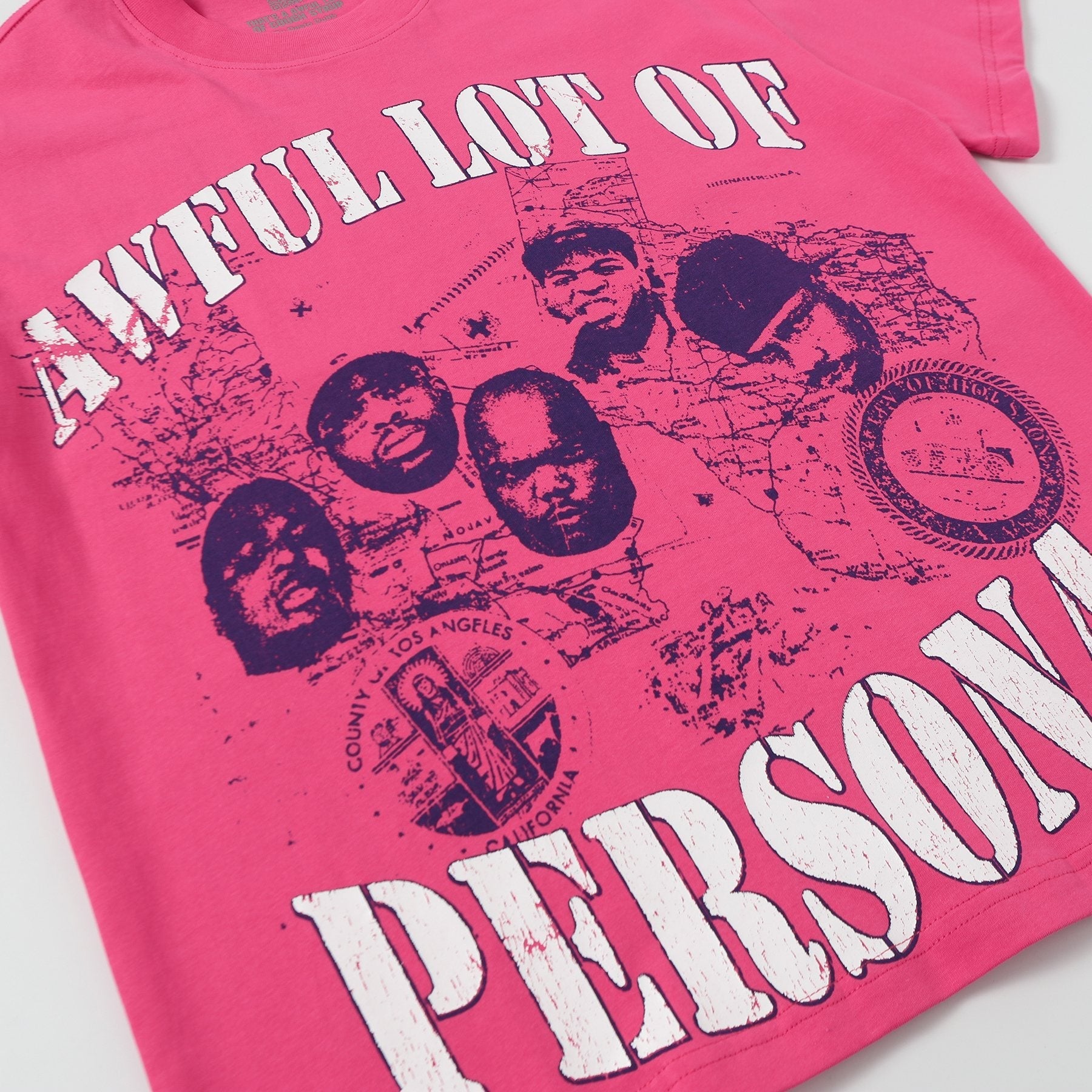 THAT'S A AWFUL LOT OF COUGH SYRUP Pink Front & Back Graphic T-Shirt — detail
