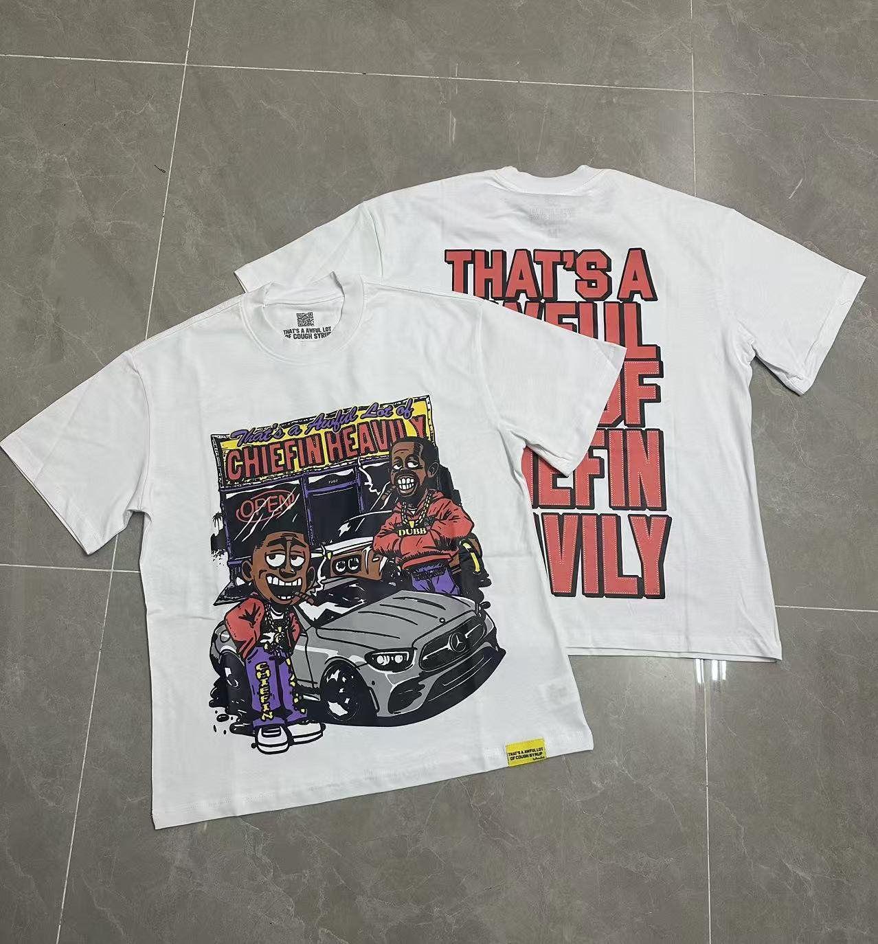 THAT'S A AWFUL LOT OF COUGH SYRUP Cartoon Car Short-Sleeve T-Shirt — context