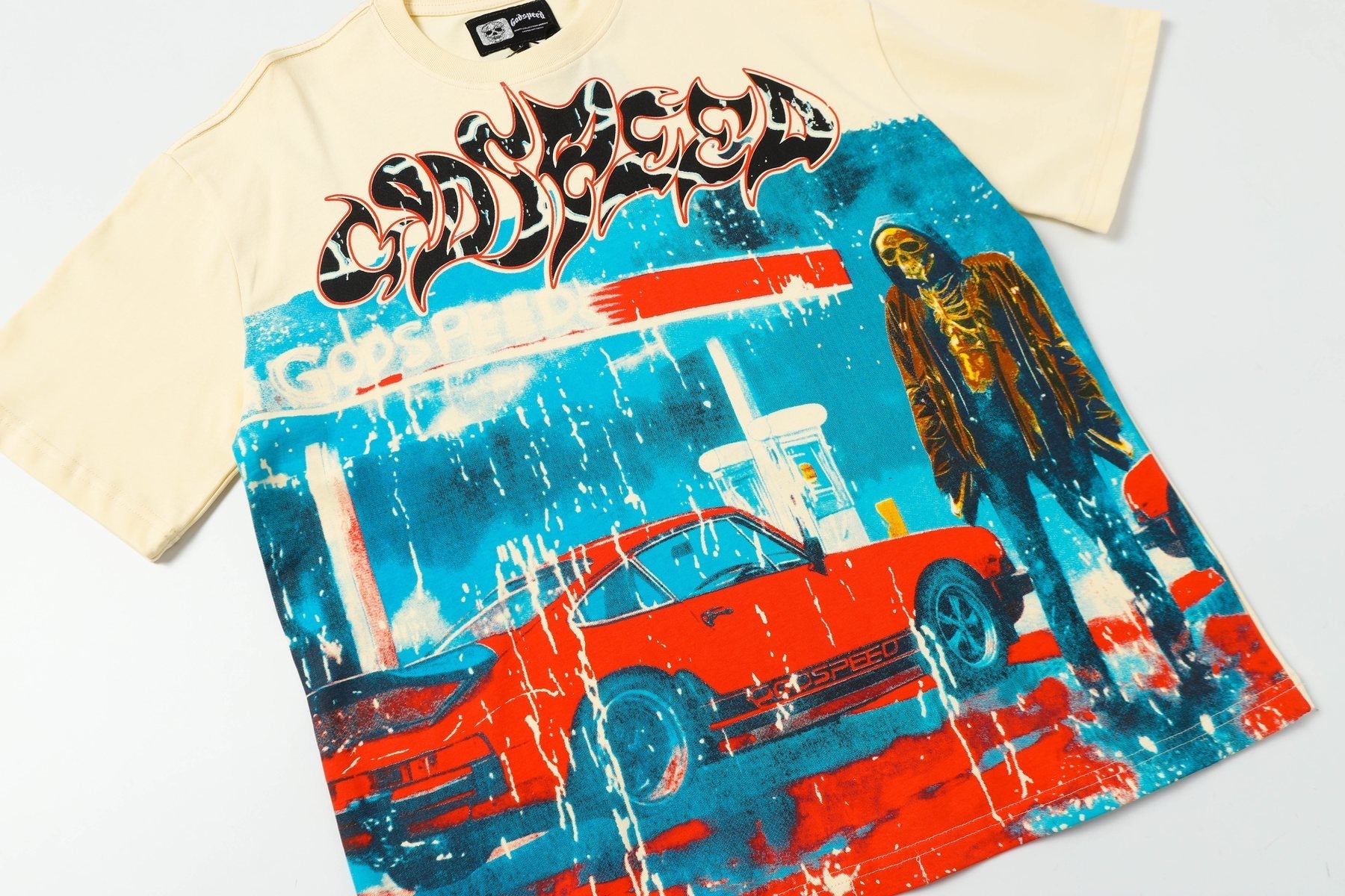 Godspeed Racing Car Graphic T-Shirt — front