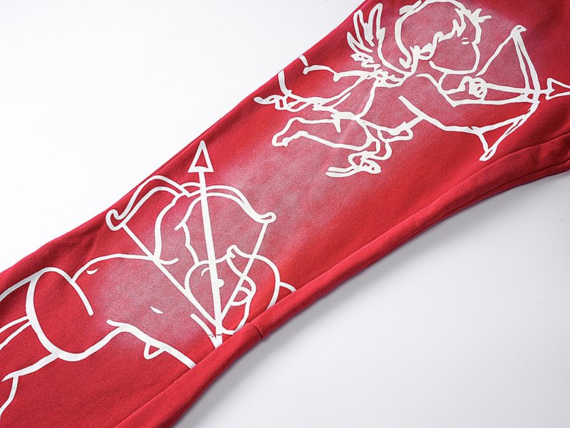 MIXED EMOTION Washed Graphic Flared Pants — detail