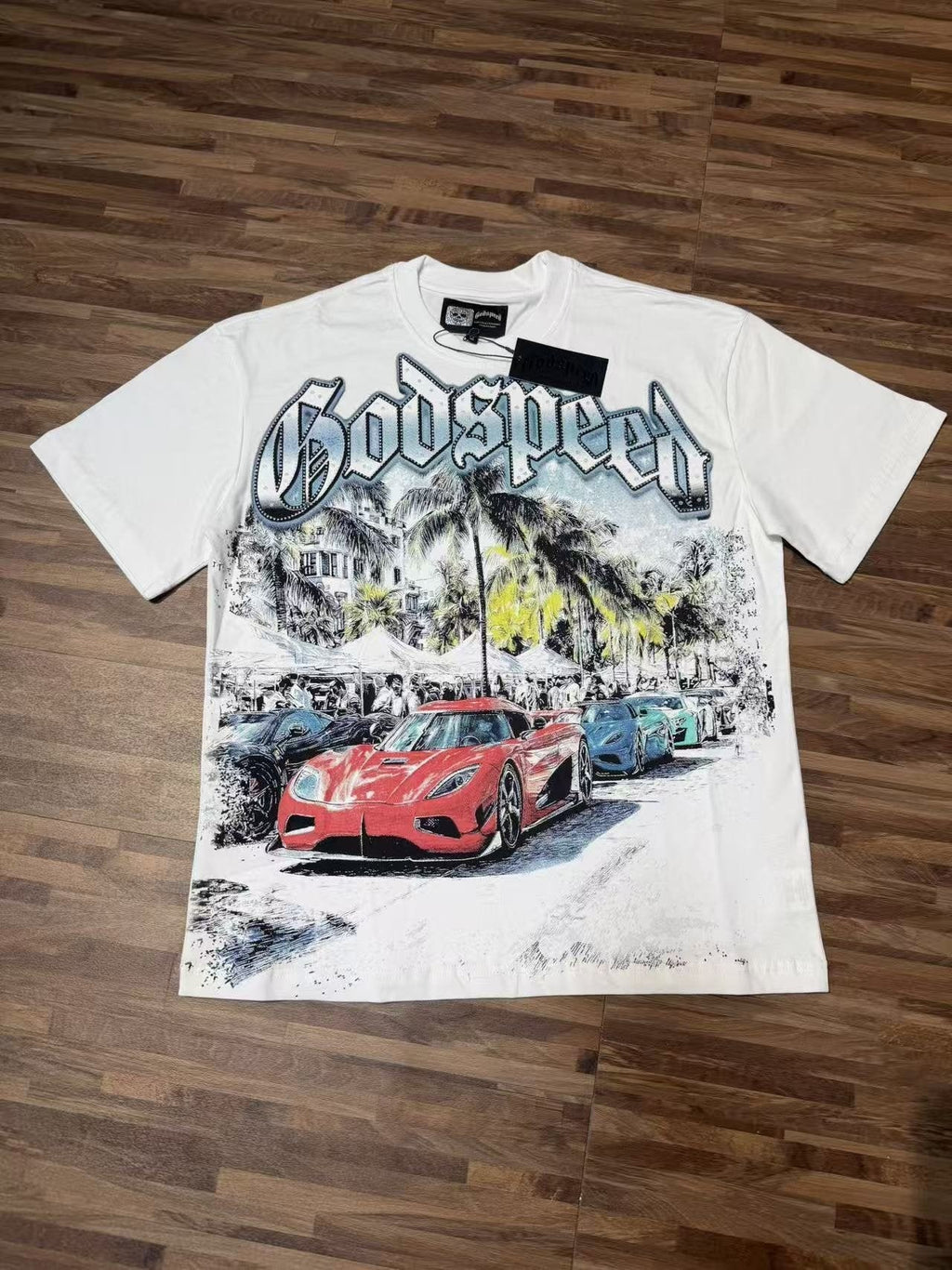 Godspeed Car and Key Graphic T-Shirt — front