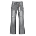 Purple Brand Washed Gray Distressed Flared Jeans — hero