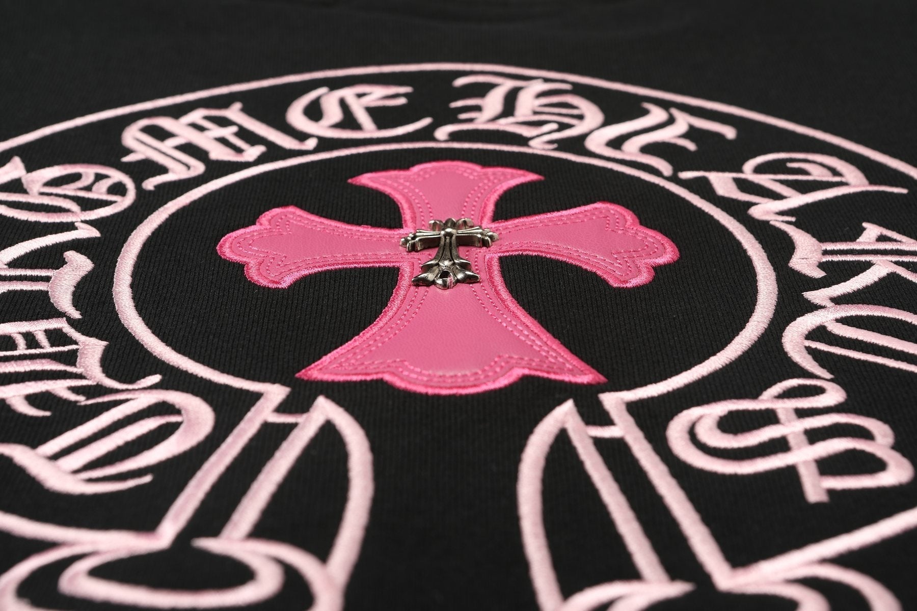 Chrome Hearts Contrast Leather Label Graphic Sweatshirt — detail
