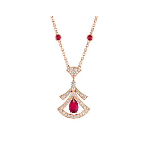 Bvlgari Dream Necklace Carnelian Cubic Zirconia Pink Gold