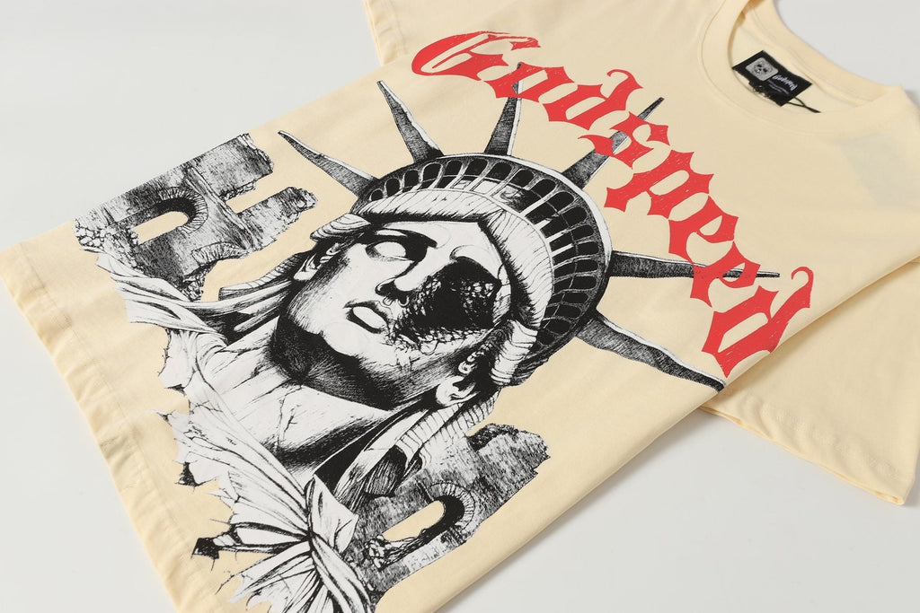 Godspeed Statue of Liberty Graphic T-Shirt — detail